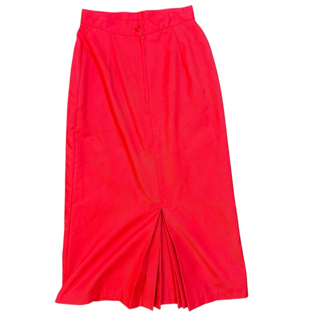 Vintage Elegant Red Pencil Skirt 60s Or 70s Made In Canada High Waisted